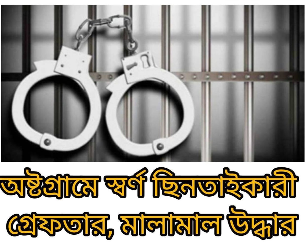 কিশোরগঞ্জের অষ্টগ্রামে স্বর্ণ ছিনতাইকারী গ্রেফতার মালামাল উদ্ধার