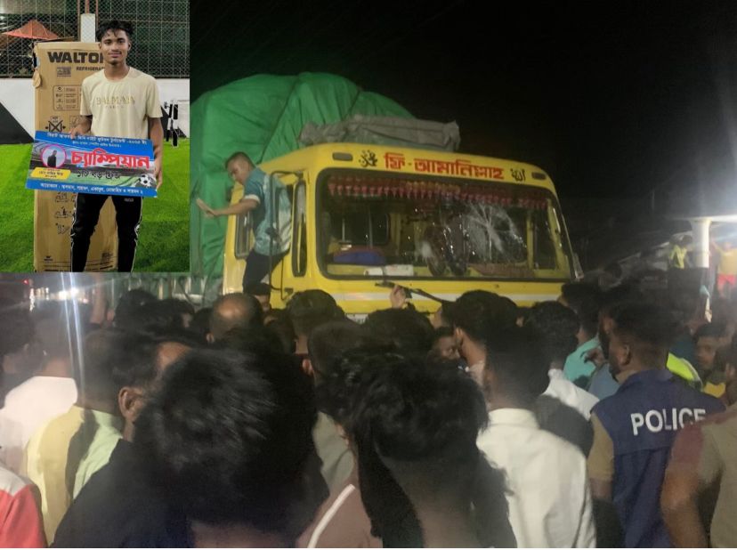 জগন্নাথপুরে ট্রাক চাপায় মোটরসাইকেল আরোহী নিহত, সড়ক অবরোধ